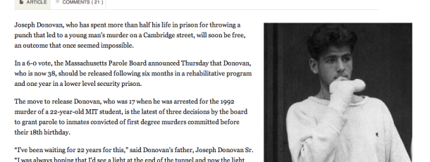 Donovan Granted Parole